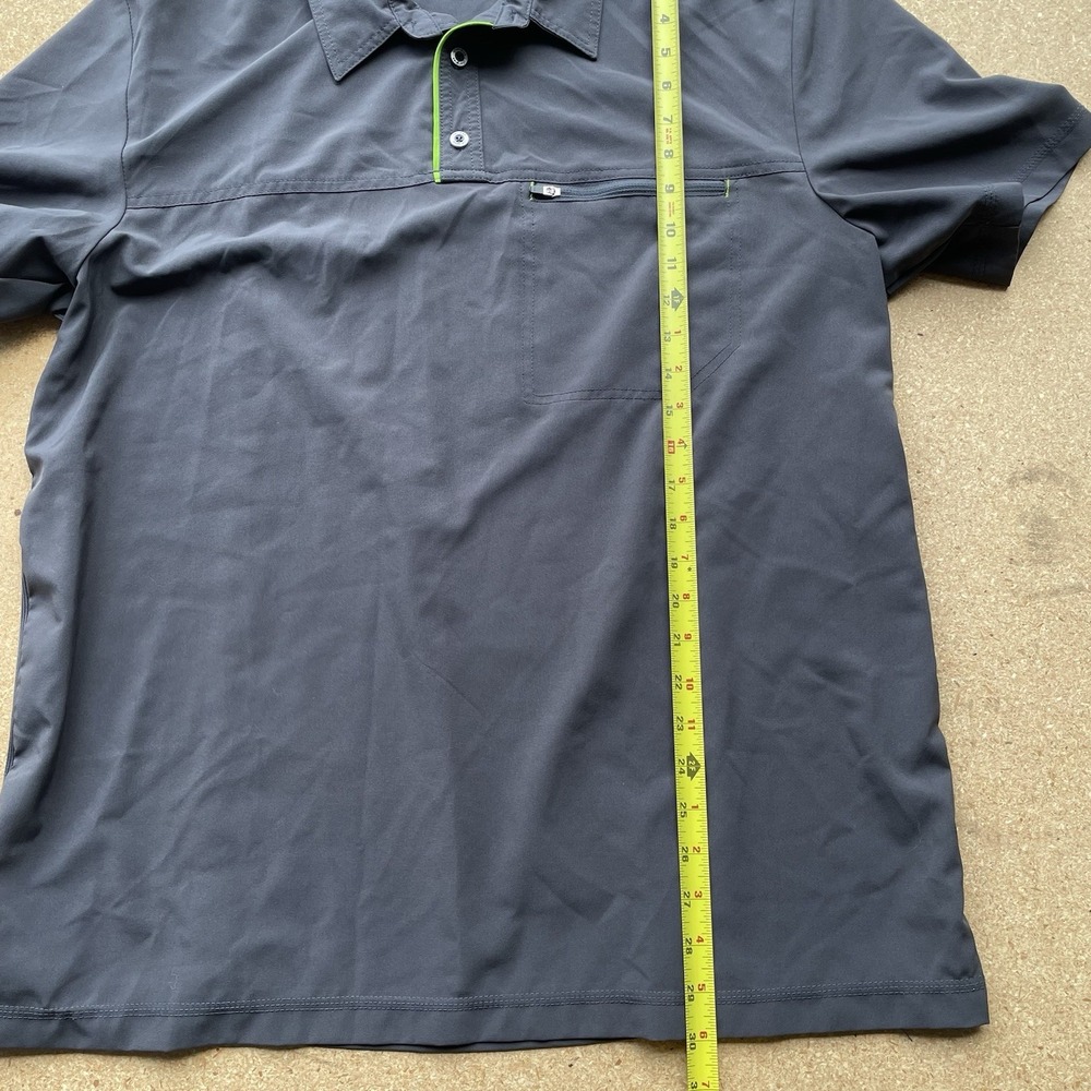 Cherokee Uniforms Mens XL Gray Performance Polo Scrub Top Zipper Pocket CKI803 - Picture 8 of 10